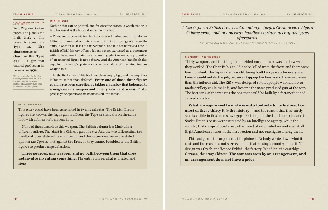 Reference Edition pages 156 and 157: entry 30, Inglis Bren Mk II
